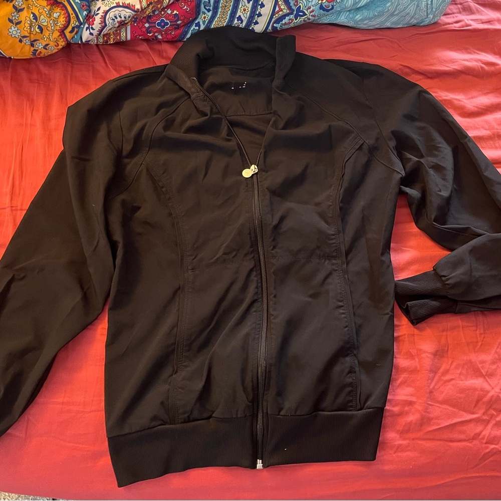 Black Zip-Up Athletic Jacket - image 1